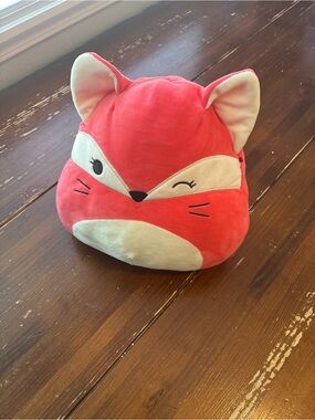 Squishmallows Coral Pink and Cream Fox Plush